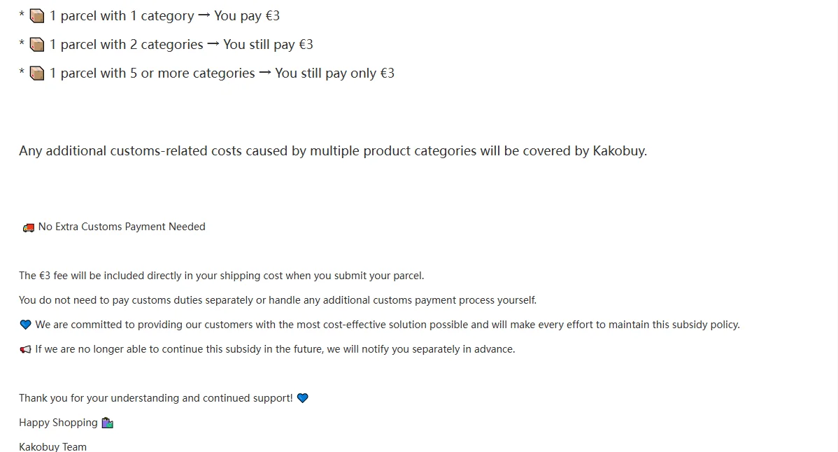 Annonce Kakobuy Kakobuy Support: Only 3 euros Per Parcel